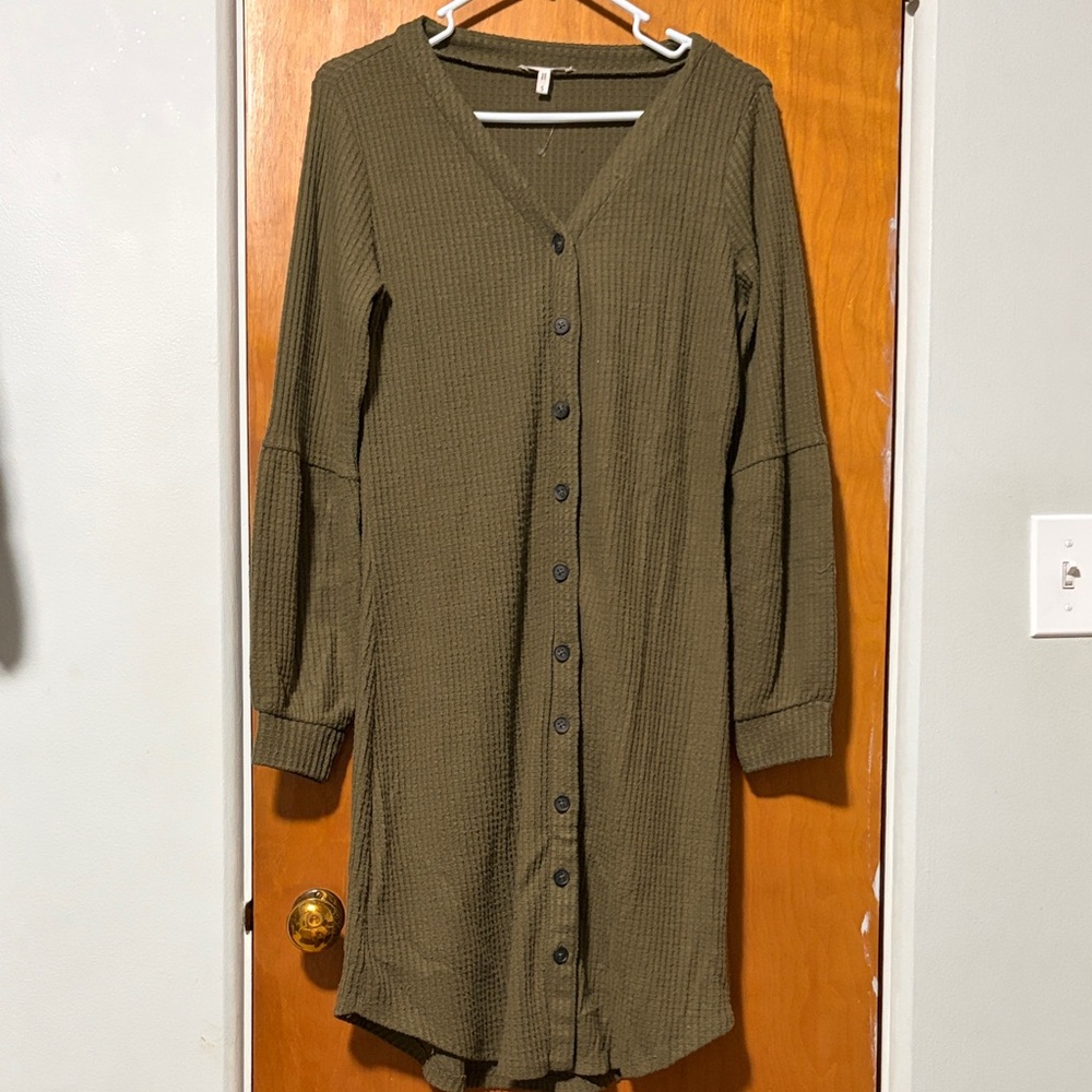 Long Sleeve Button-Up Dress/Cardigan